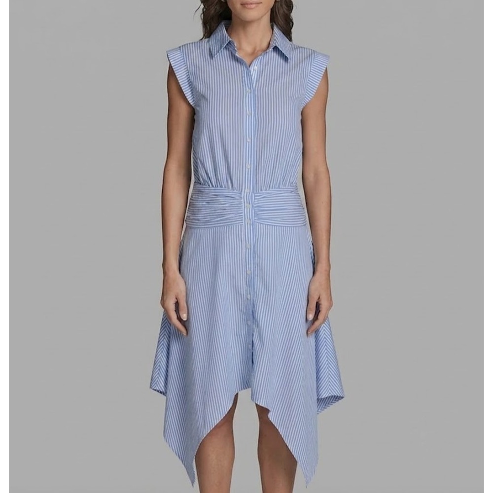 Bcbg Women's Sleeveless Stripe Shirt Dress Size 8